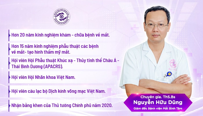 Ths.Bs Nguyễn Hữu Dũng - Giám đốc Bệnh Viện Mắt Bình Tâm hiện nay.